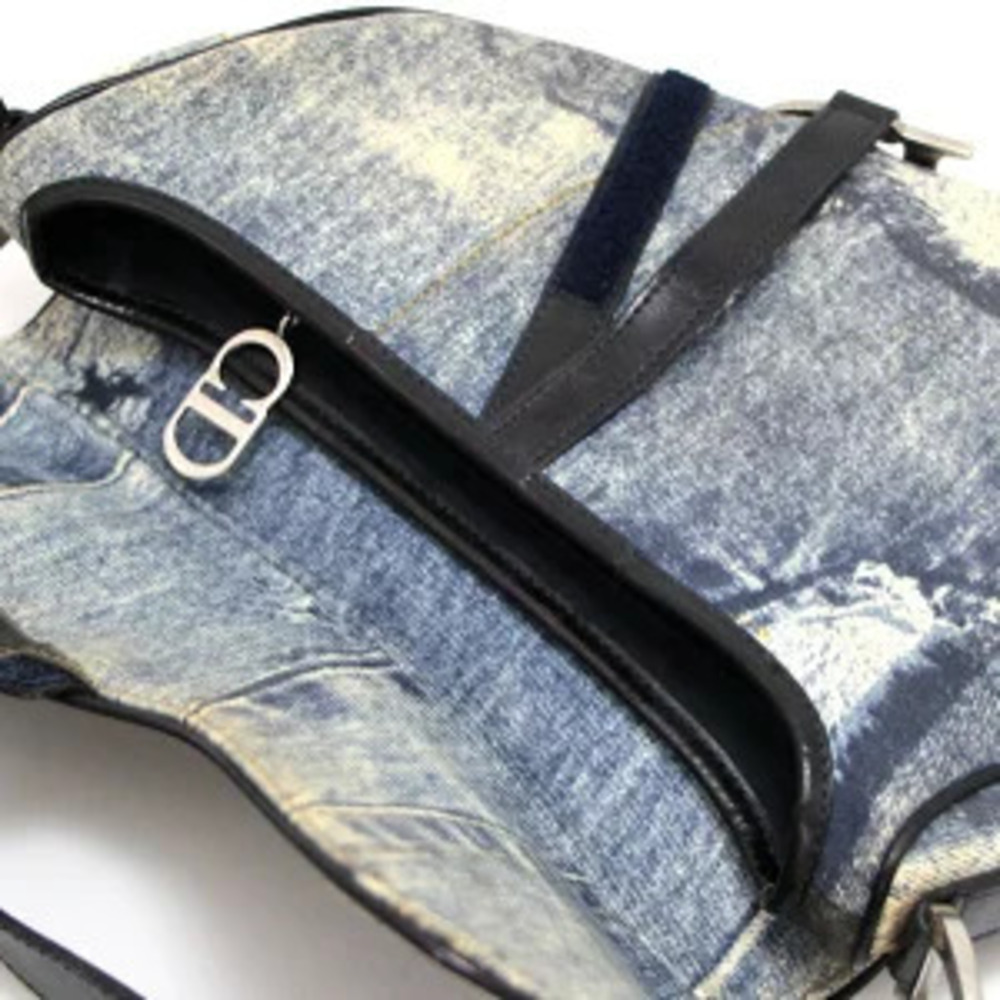 Christian Dior SPEED WAY Saddle Bag One Shoulder Hobo Denim - Picture 6 of 6
